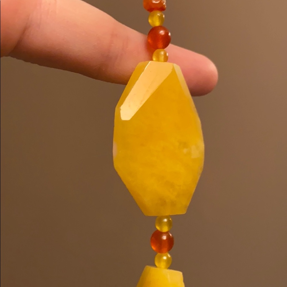 Chunky Yellow Genuine Stone Necklace - Picture 6 of 6